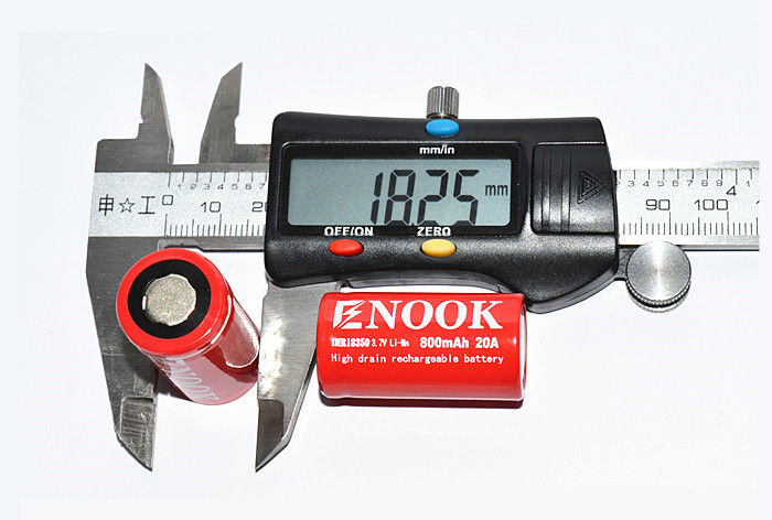 재충전 가능한 IMR 리 이온 배터리 800mAh 20amp 18350 리 Mn 배터리