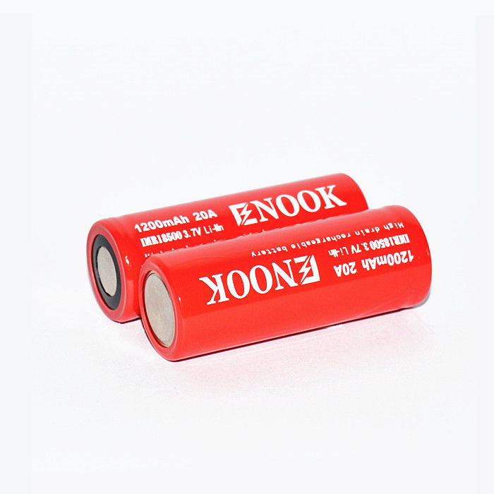이노크 1200mAh 20A 리?? 이온 배터리 셀 3.7V 18500 재충전 리 이온 배터리