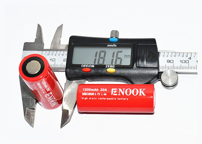 이노크 1200mAh 20A 리?? 이온 배터리 셀 3.7V 18500 재충전 리 이온 배터리