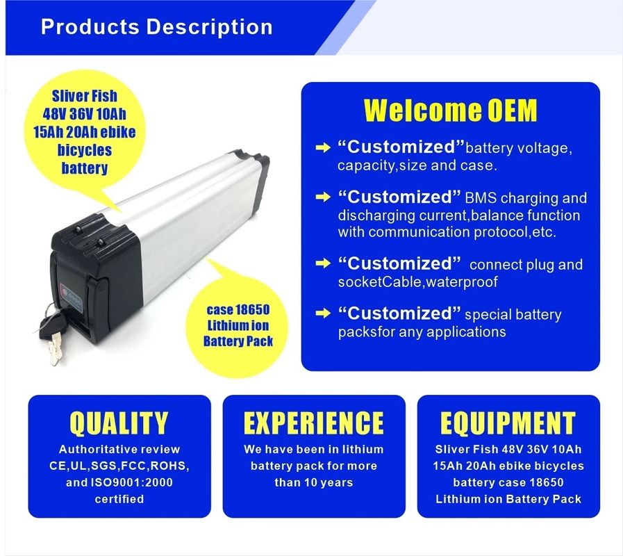 12V 24V 48V 36V 10Ah 20Ah E 스쿠터 배터리 팩