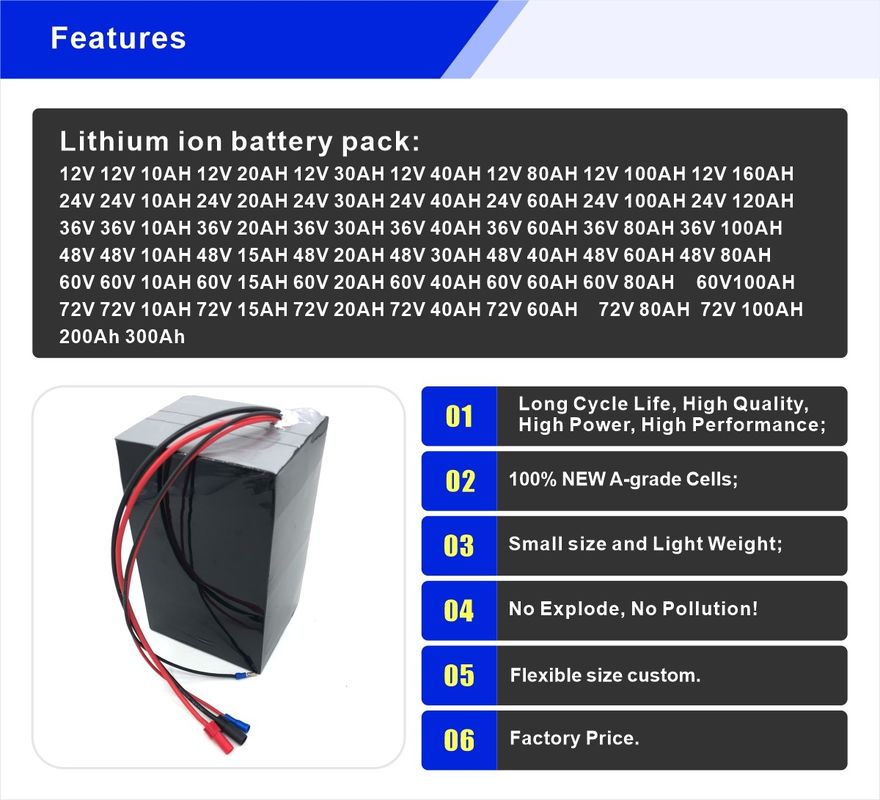 E 스쿠터 72v 40ah 45Ah 3000W 모터 리?? 배터리 팩 전기 이동성 배터리