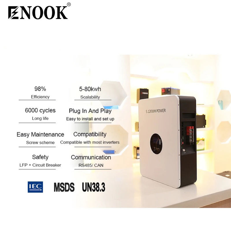 리?? 라이프PO4 배터리 48V 51.2V 100Ah 200Ah 5Kwh 10Kwh 2.5Kwh BMS와 함께