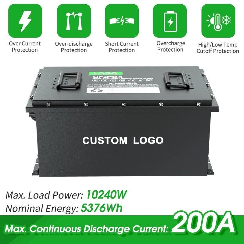 58.4V 100ah 105ah 200ah 골프 카트 LiFePO4 리?? 이온 전기 배터리 팩 51.2V 깊은 사이클 IP64