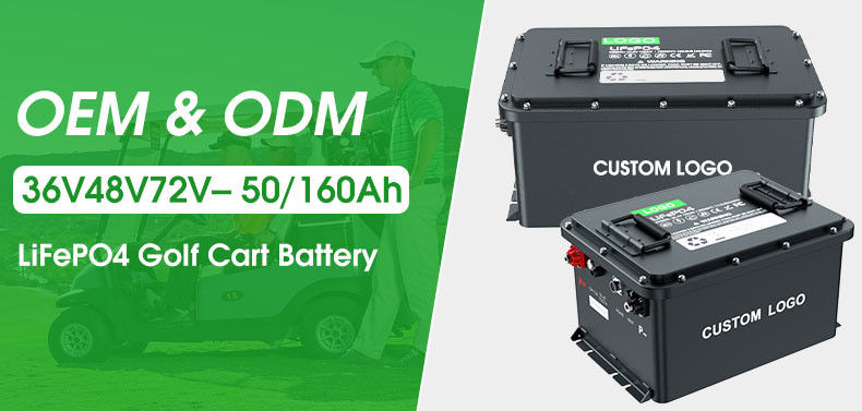 58.4V 100ah 105ah 200ah 골프 카트 LiFePO4 리?? 이온 전기 배터리 팩 51.2V 깊은 사이클 IP64